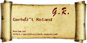 Gerhát Roland névjegykártya